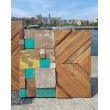 Triptych of wall panels - reclaimed teak wood