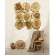 Wall panel made of Suar wood slices