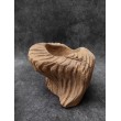 Teak wood bowl of irregular shell shape