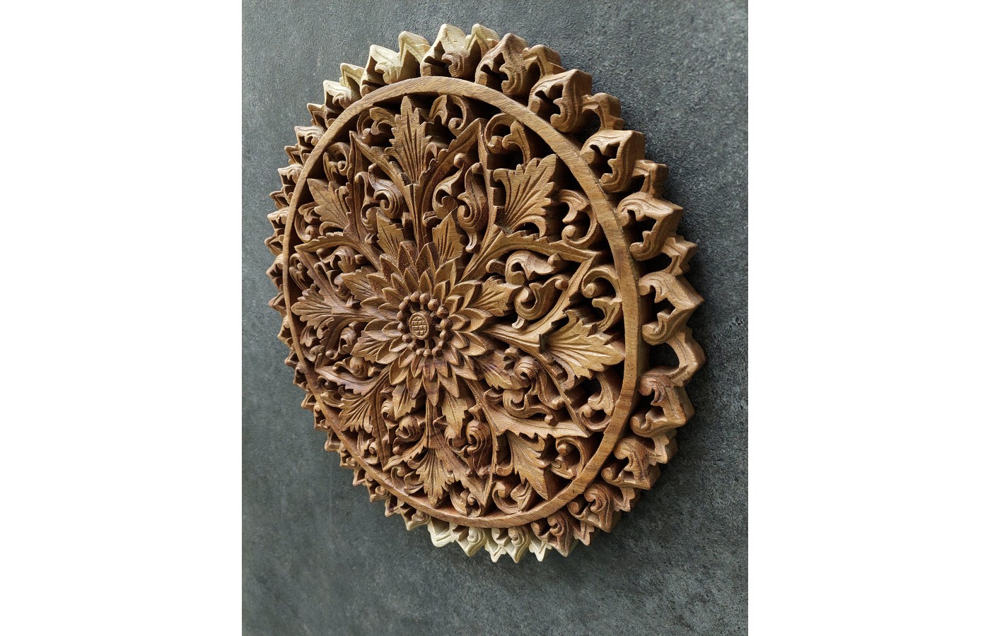 Lotus Flower Mandala Panel Carving