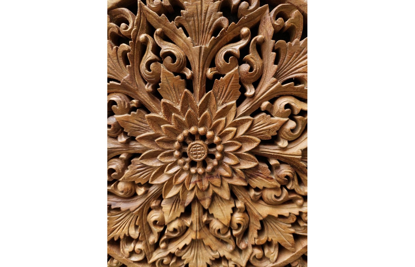 Lotus Flower Mandala Panel Carving