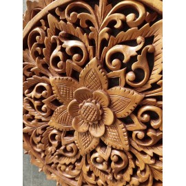 Oriental wall panel - Lotus Flower Mandala - Bali sculpture, 40 cm