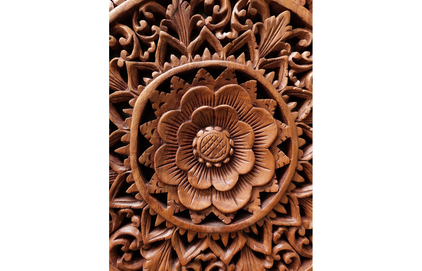 Lotus Flower Mandala Panel Carving