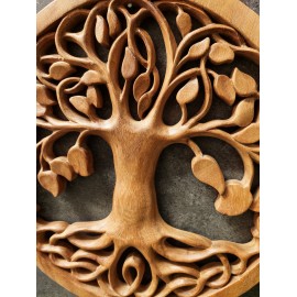 Oriental wall panel - Tree of Life - Bali sculpture, 40 cm