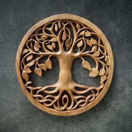 Oriental wall panel - Tree of Life - Bali sculpture, 40 cm