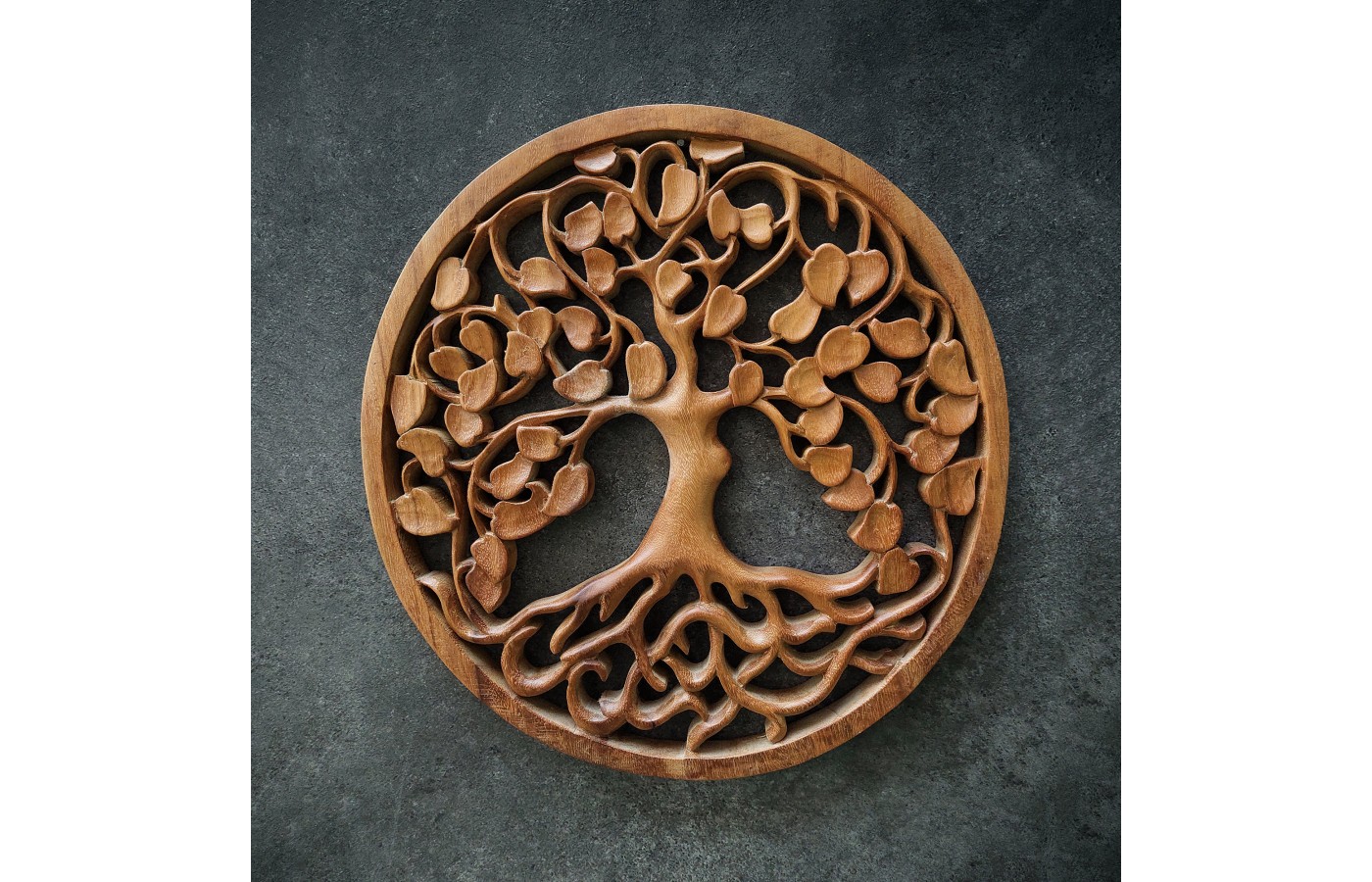 Oriental wall panel - Tree of Life - Bali sculpture, 40 cm