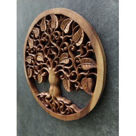 Oriental wall panel - Tree of Life - Bali sculpture, 40 cm