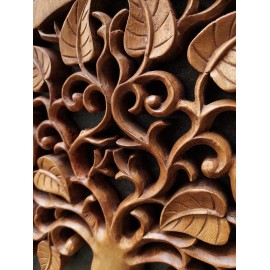 Oriental wall panel - Tree of Life - Bali sculpture, 40 cm