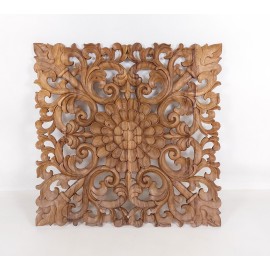 Oriental wall panel - Lotus Flower Mandala - Bali sculpture, 100 cm