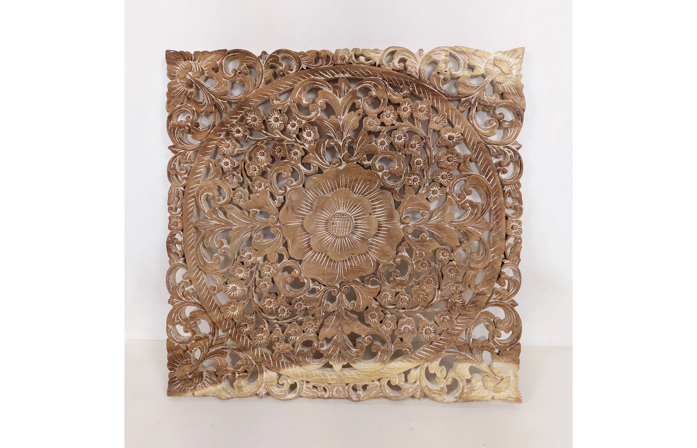 Oriental wall panel - Lotus Flower - Bali sculpture, 60 cm