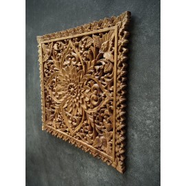 Oriental wall panel - Lotus Flower - Bali sculpture, 50 cm