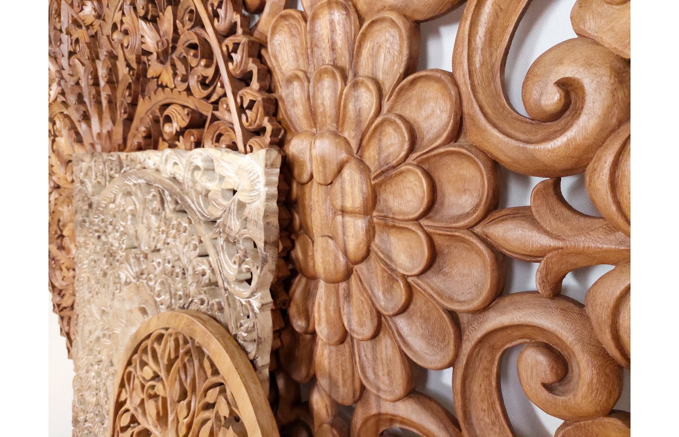 Orientalny panel z drewna Suar Bali, 60 cm