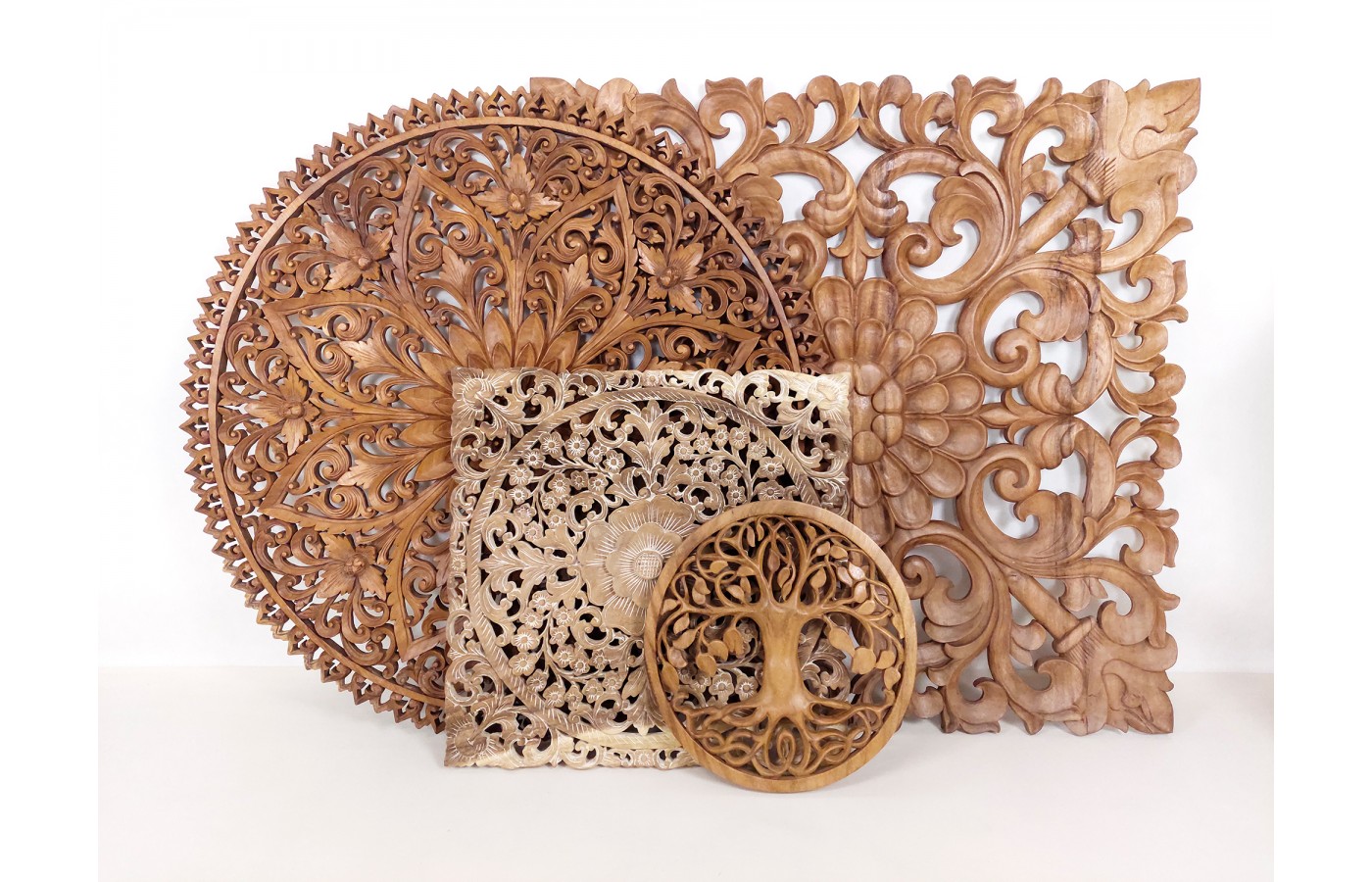 Orientalny panel z drewna Suar Bali, 60 cm