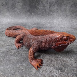 Hand-carved Iguana  - Bali sculpture, 50 cm