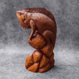 Hand-carved Iguana  - Bali sculpture, 50 cm