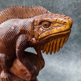 Hand-carved Iguana  - Bali sculpture, 50 cm