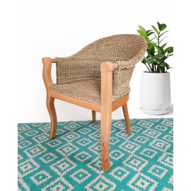 Rattan armchair, Teak