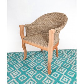 Rattan armchair, Teak