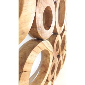 Wall panel made of Suar wood slices