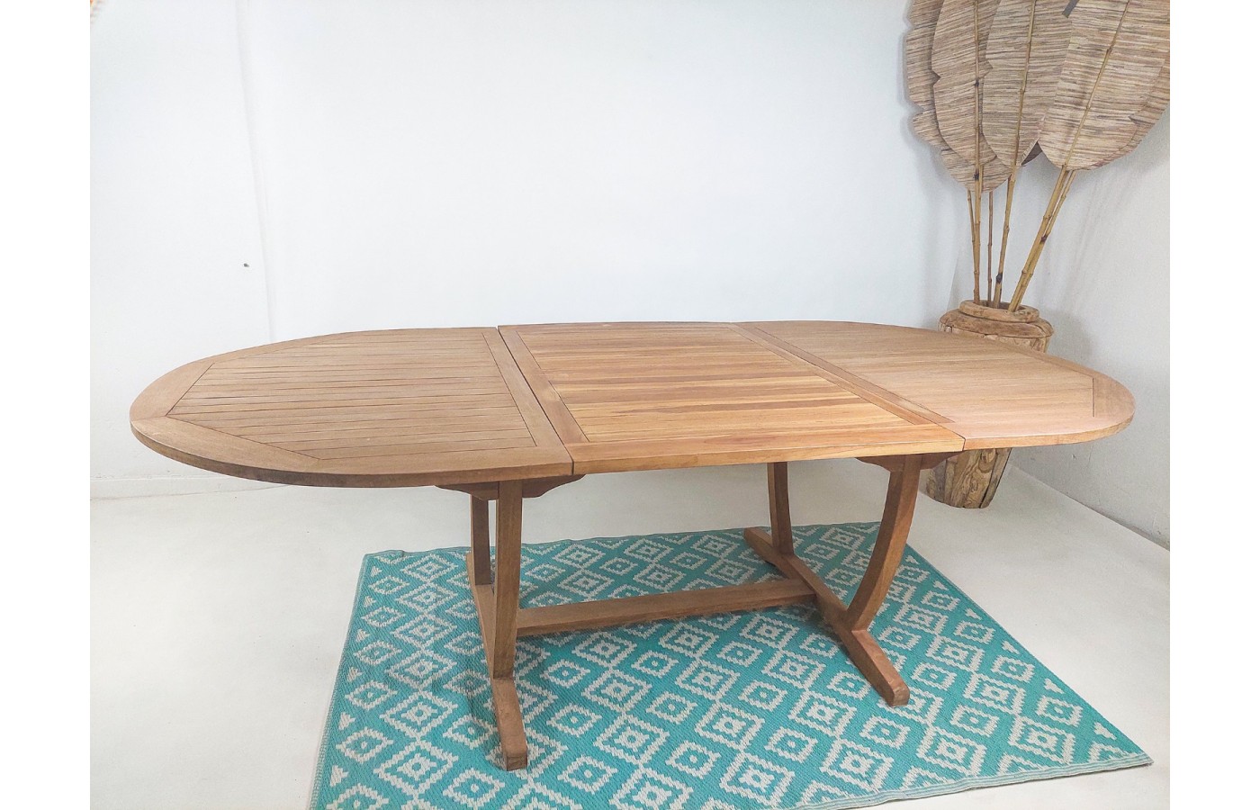 OUTLET large teak wood garden table with folding 160/200/240 cm