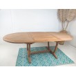 OUTLET large teak wood garden table with folding 160/200/240 cm