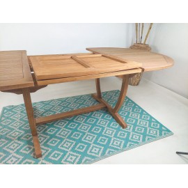 OUTLET large teak wood garden table with folding 160/200/240 cm