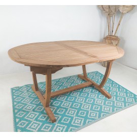 OUTLET large teak wood garden table with folding 160/200/240 cm