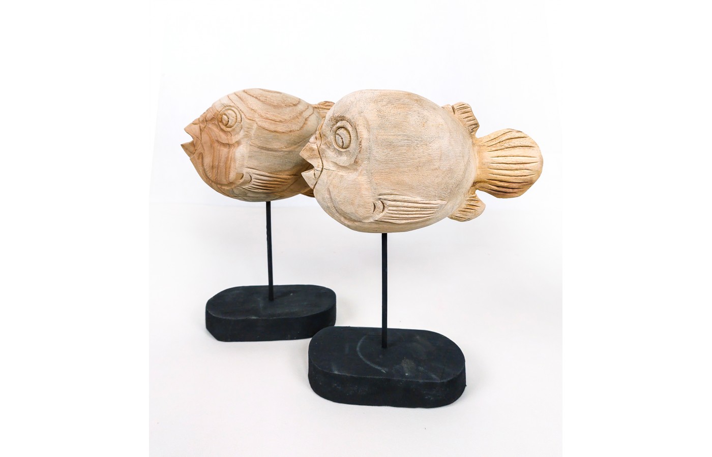 Sculpture fish, wood teak