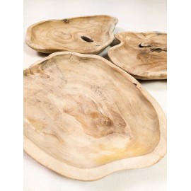 Wooden bowl, platter, teak