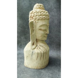 A hand-carved figure of the Buddha in teak wood, 80 cm