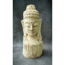 A hand-carved figure of the Buddha in teak wood, 80 cm