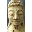 A hand-carved figure of the Buddha in teak wood, 80 cm