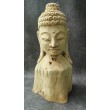 A hand-carved figure of the Buddha in teak wood, 80 cm