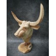 Sculpture, bull head made of Teak wood