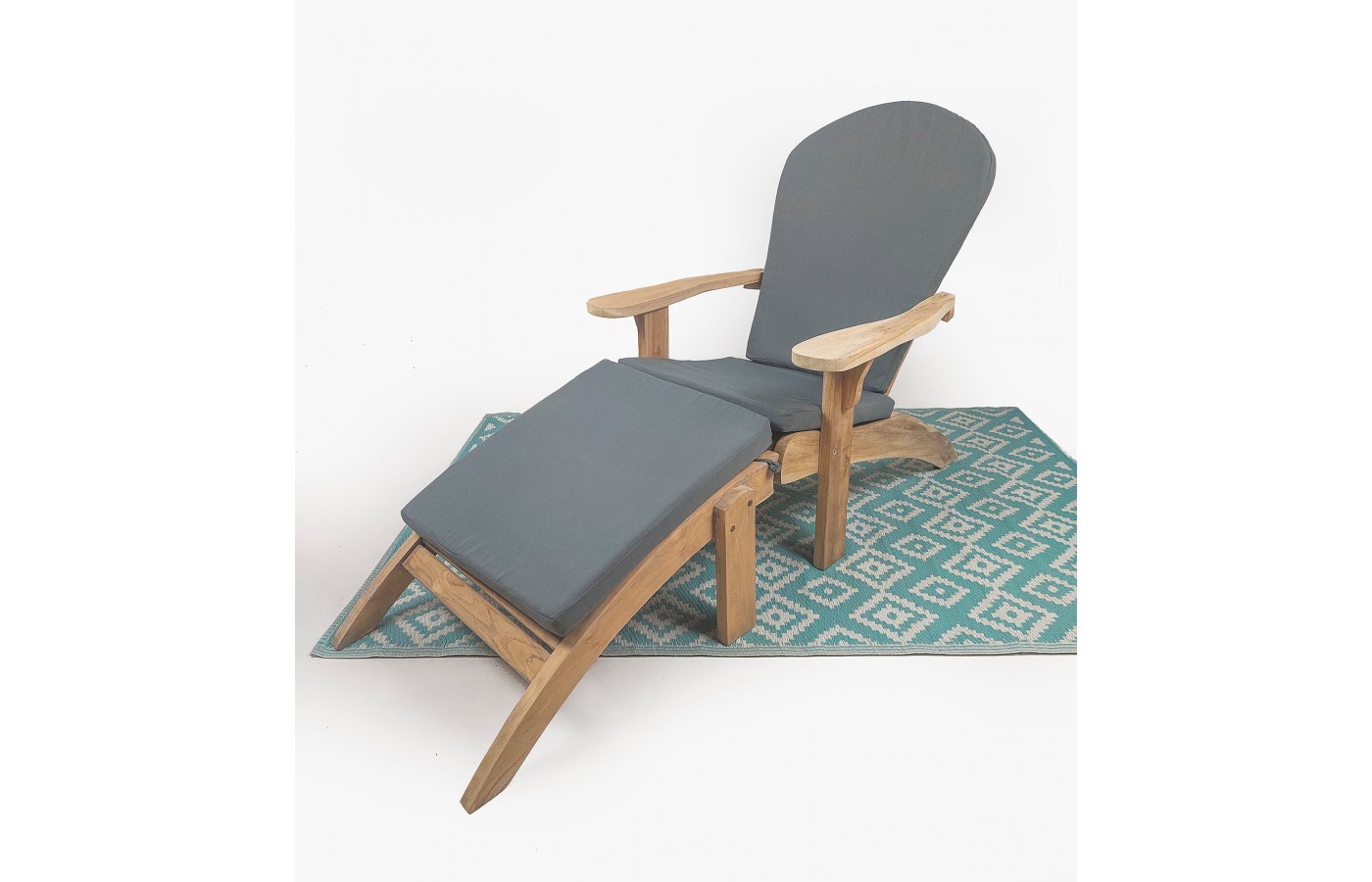 Cushion for Adirondack armchair with footrest