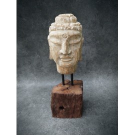 Budda - Ręcznie rzeźbiona Głowa Buddy