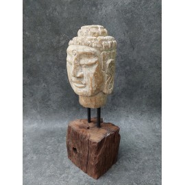 Budda - Ręcznie rzeźbiona Głowa Buddy