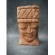 A large garden sculpture Head, teak wood