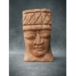 A large garden sculpture Head, teak wood