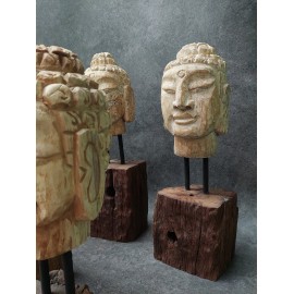 Budda - Ręcznie rzeźbiona Głowa Buddy