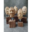 Hand carved in teak wood, Buddha head