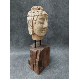 Budda - Ręcznie rzeźbiona Głowa Buddy