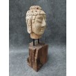 Hand carved in teak wood, Buddha head