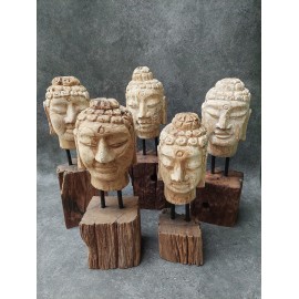 Budda - Ręcznie rzeźbiona Głowa Buddy