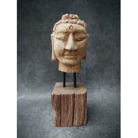 Budda - Ręcznie rzeźbiona Głowa Buddy