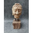 Hand carved in teak wood, Buddha head