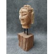 Hand carved in teak wood, Buddha head