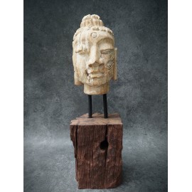 Budda - Ręcznie rzeźbiona Głowa Buddy