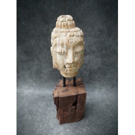 Budda - Ręcznie rzeźbiona Głowa Buddy