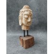 Hand carved in teak wood, Buddha head